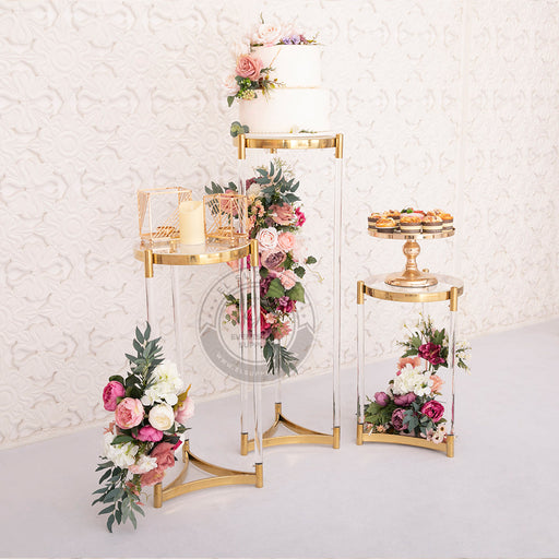ACHERNAR Clear and Gold Floating Stands