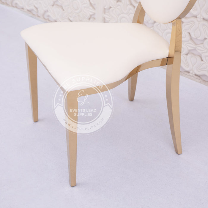 BINITA White and Gold Dining Chair